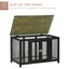 PawHut Furniture Style Dog Crate with Openable Top, Big Dog Crate End Table, Puppy Crate for Small Dogs Indoor, Spacious Interior, Pet Kennel, Brown, Black