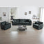 Sofa Set of 3, 1+1+3 Seats Living Room Sofa Set, Accent Chair, Loveseat, and Three-Seat Sofa Modern Style Round Arms 3 Piece Sofa Set, Gray Chenille