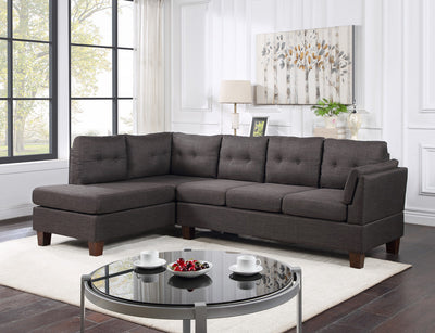 Dalia 97' Dark Gray Linen Modern Sectional Sofa with Left Facing Chaise