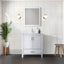 White Bath Vanity 30 in. W x 22 in. D, Cultured Marble Top, and 28 in. Mirror