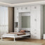 Twin Size Murphy Bed with Lockers and Wardrobes, With installation video, White