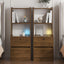 SunJet Nightstand with Charging Station, Smart Nightstand with Night Light, Modern Night Stand with Bookshelf, Bedside Tables with Storage Cabinet for Bedroom, Wood