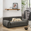 Soft and comfortable pet sofa with backrest and armrests, suitable for modern rectangular pet sofas for small and medium-sized dogs,-dark gray