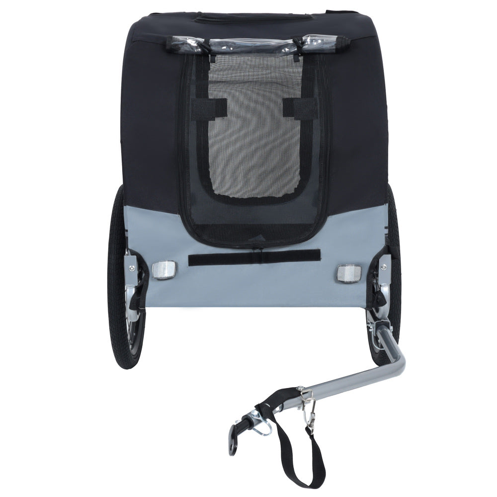Large Folding Bike Trailer for Dogs – 66LB Capacity All-Terrain Pet Carrier, Durable Steel Frame for Cycling, Jogging, Camping & Outdoor Adventures, Black- Gray