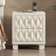 SunJet  Elegant Velvet Nightstand with 2 Drawers and Crystal Handle, Storage Bedside Table with Button-Tufted, Beige