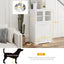 Pet Feeder Station Storage Cabinet, with Dog Raised Bowls, White
