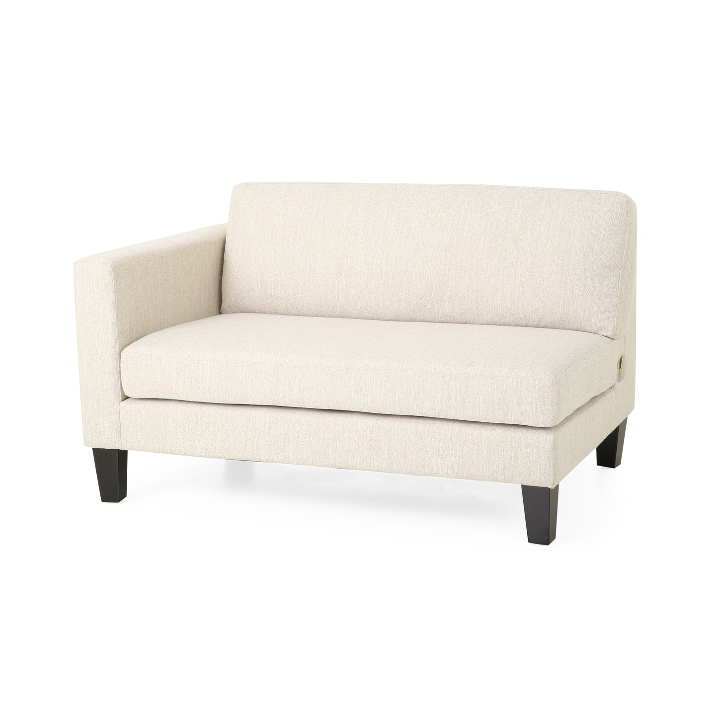 Mirod Comfy 3-Seat Sofa with Wooden Legs, Modern Style, Beige Fabric, 101 Inch