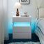 SunJet LED Nightstands 3 Drawer Dresser for Bedroom End Table with Acrylic Board LED Bedside Tables for Bedroom Living Room Bedside Furniture (White)
