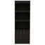 Simma Bookcase, Metal Hardware, Three Shelves, Double Door Cabinet -Black