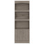 Simma Bookcase, Metal Hardware, Three Shelves, Double Door Cabinet -Light Gray