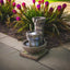 16.4"H- Waterfall Outdoor Fountain with LED Lights