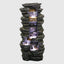 Rock Waterfall Outdoor Fountain with LED Lights