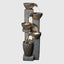 39"H- Tiered Pots Garden Outdoor Fountain with Warm LED Lights