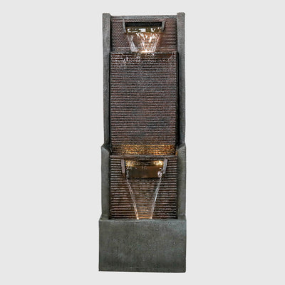 39.3"H-Modern Garden Outdoor Fountain with LED Lights