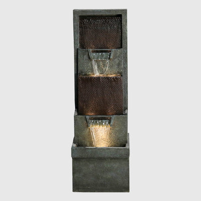 39.3"H-Modern Garden Outdoor Fountains with LED Lights
