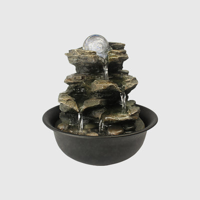 Rock Tabletop Indoor Fountain with LED Lights-8.3"H