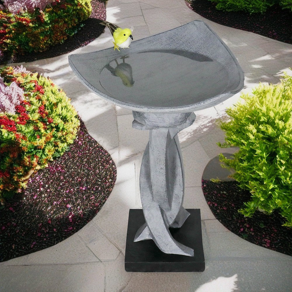 22.8"H-Concrete Modern Outdoor Birdbaths with Pedestal