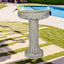 21.2"H-Fibre Reinforced Concrete Garden Birdbaths with Pedestal