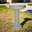 21.2"H-Fibre Reinforced Concrete Garden Birdbaths with Pedestal