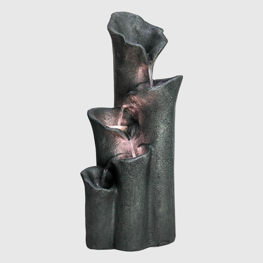 5-Tiered Lotus Leaf Modeling Outdoor Fountain with LED Lights
