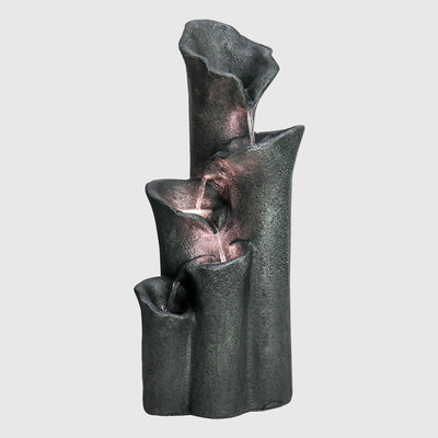 5-Tiered Lotus Leaf Modeling Outdoor Fountain with LED Lights