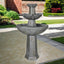 3-Tiered Cement Grey Outdoor Garden Fountain-43.3"H