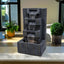 3-Tiered Zen Indoor Tabletop Fountain with LED Light-15.7"H