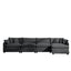 Modern Upholstered 4 Seater Corduroy Sofa with Footstool, Grey Corduroy Fabric, Easy Assembly