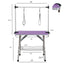 46" Folding Dog Pet Grooming Table Stainless Steel Frame Rubber Mat on Board with Adjustable Arm and Clamps pet dog Cat Grooming Table (PURPLE COLOR)