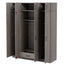 Contemporary 4-Door Wardrobe with 1 Drawer and Top Cabinet, Gray, Particle Board, 59.2''L x 19.2''W x 80.8''H