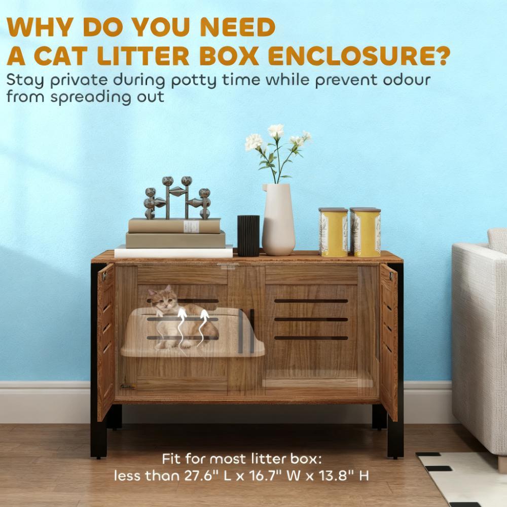 31.5"L x 17.7"W x 19.7"H Cat Litter Box Enclosure with Tall Legs,