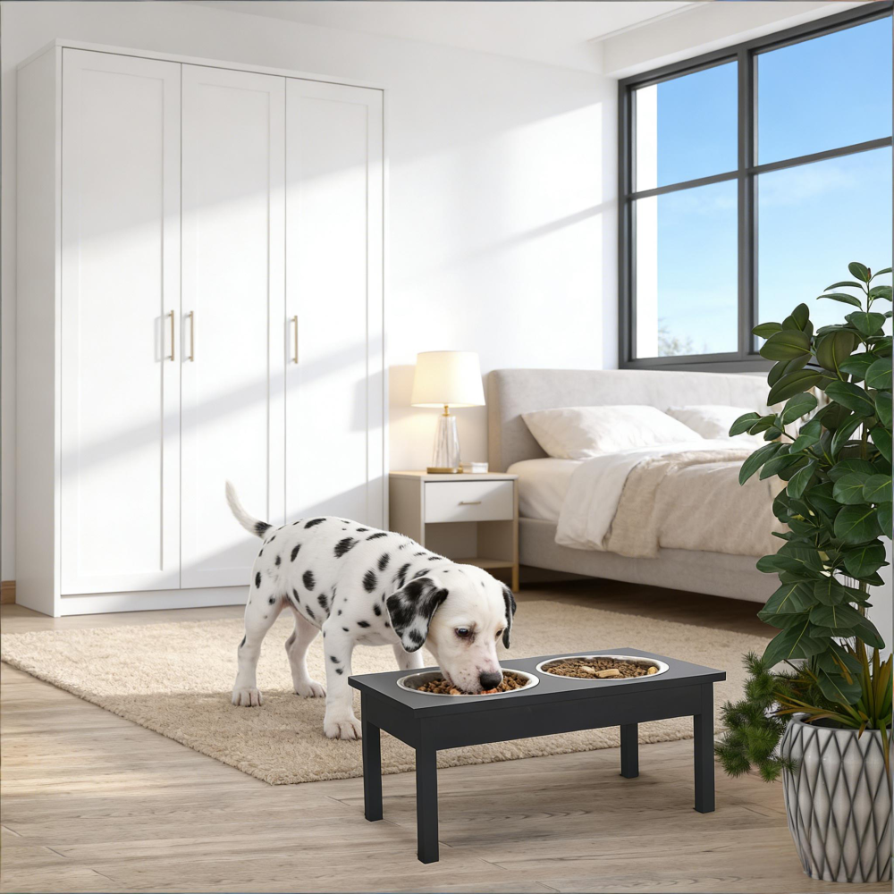 Pet Feeder Stand,Wooden Dog Food Bowls Stand