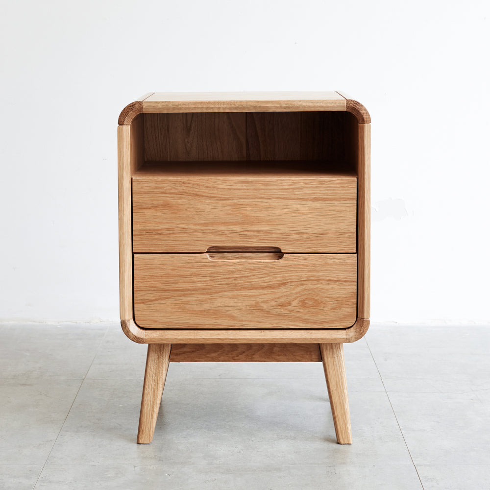 SunJet Pure Solid Wood Bedside Cabinet Modern Simple Nightstands European Beech Bedside Cabinet Nordic Bedroom Solid Beech Storage Cabinet 0.4m