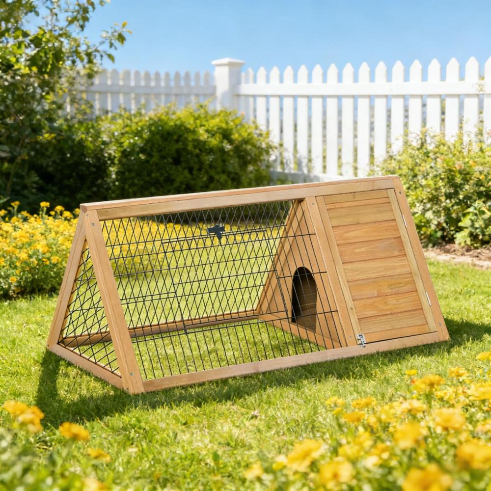 Small Animal Cage Rabbit Hutch,A-Frame Wooden Pet House