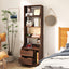 SunJet Night Stand with Bookshelf, Night Stand with 2 Storage Drawers for Bedroom