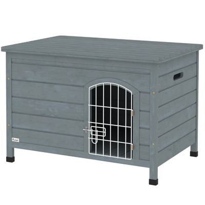 Dog Cage Kennel Wire Door with Lock, Openable Top Removable Bottom, Dark Gray