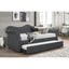 Abby Upholstered Velvet Wood Daybed with Trundle in Gray