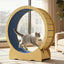 Cat Exercise Wheel for Indoor Cats, 42" Cat Treadmill Wheel with Detachable Carpeted Runway, Natural Solid Wood Sturdy Running Wheel for Running/Training/Walking, Suitable for Most Cats