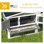 PawHut Rabbit Hutch 2-Story Bunny Cage Small Animal House with Slide Out Tray, Detachable Run, for Indoor Outdoor, 61.5" x 23" x 27", Light Gray