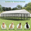 Large Dog Kennel Outdoor Pet Pens Dogs Run Enclosure Animal Hutch Metal Coop Fence with Roof Cover. 18.9'L x 9.61'W x 6.23'H.