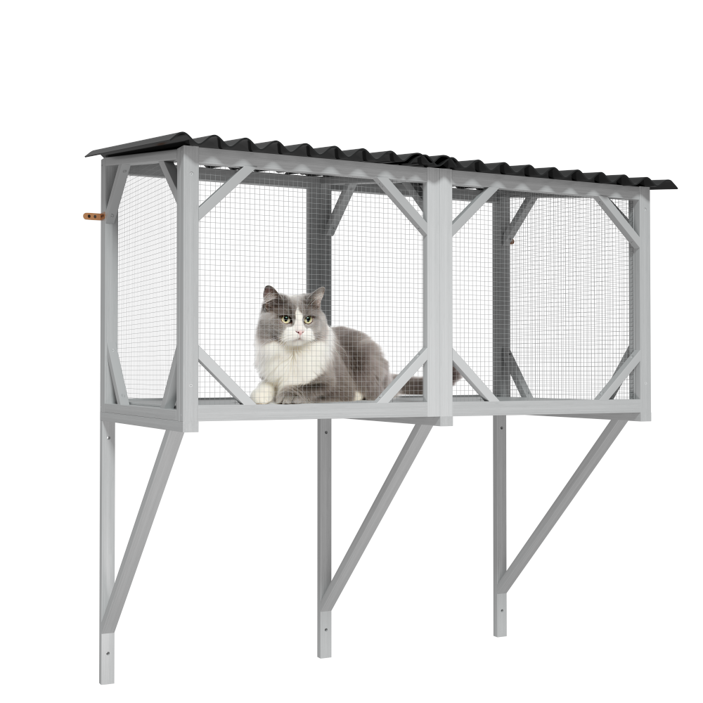 Cat Catio, Cat Window Perch for Large Indoor Cats - for Sunbathing, Napping & Overlooking, Wooden Cat Window Hammock for Safely Enjoying The Outdoor Sights Scents and Sounds