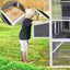 Chicken Coop with Chicken Run, Chicken Coops for 10 Chickens Outdoor with Nesting Boxes , Wooden Walk-in Chicken House with Pull Out Trays , Garden Backyard Cage (95''X80''X83'')