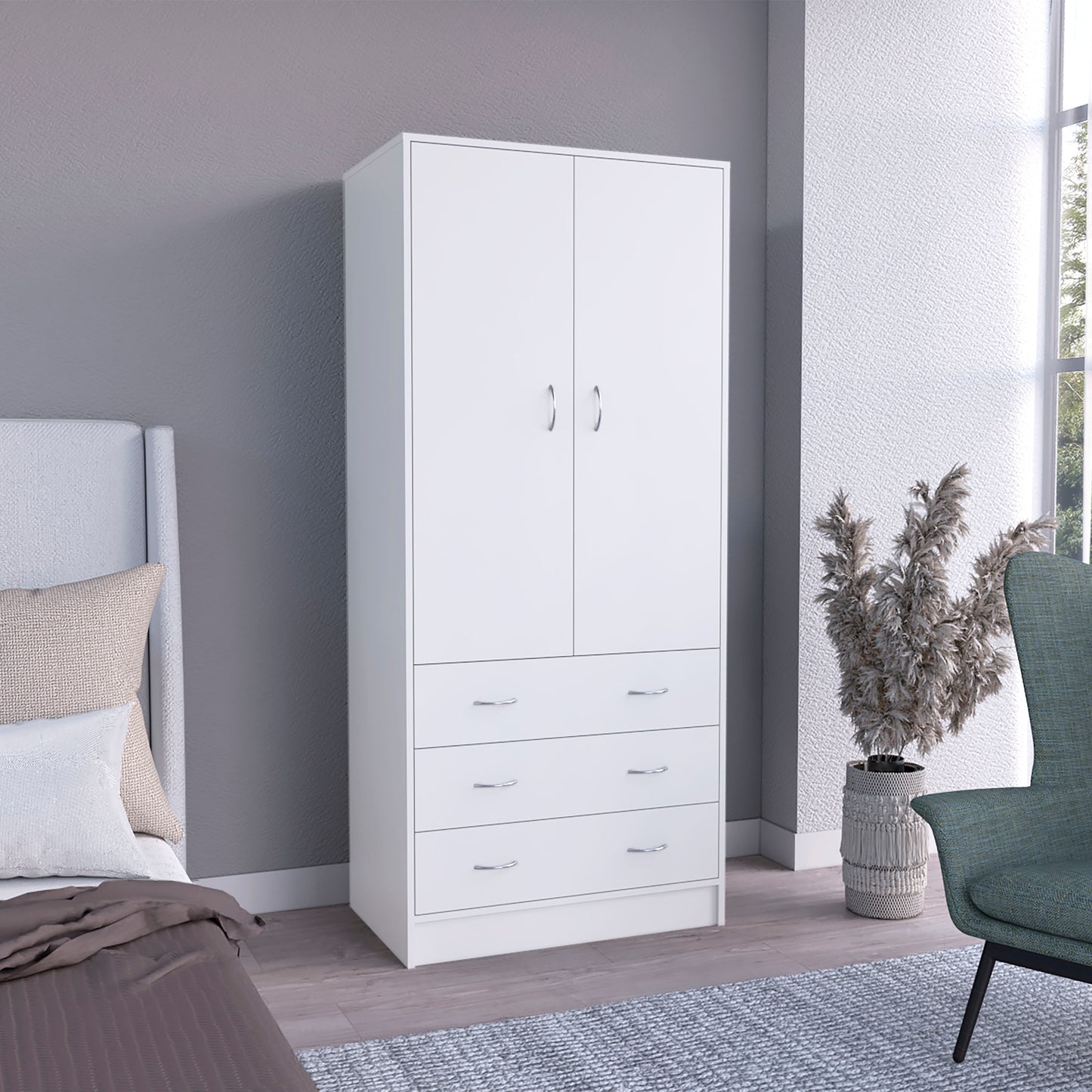 Taly Double Door Armoire White
