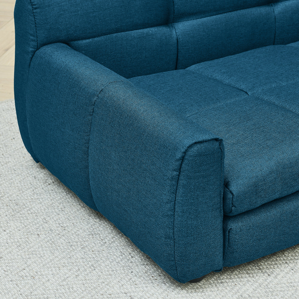 Soft and comfortable pet bed for big and oversized dogs, durable elevated dog sofa bed, comfortable dog sofa, modern and fashionable linen fabric dog sofa-Dark Blue