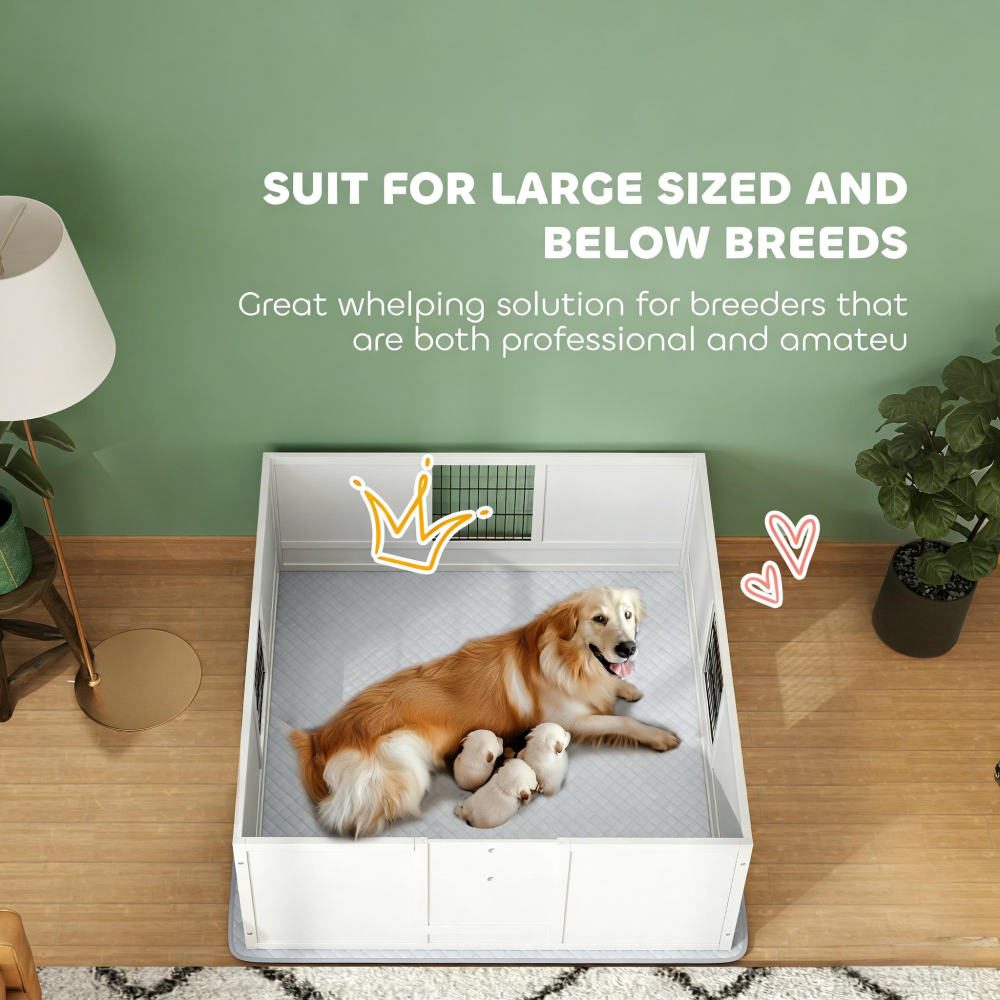 Pet Box,Dog Box with Washable Pee Pad