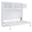 Modern Queen Size Murphy Bed Wall Bed with Top Cabinets, Space-Saving Design, White Finish, Plywood and MDF Construction