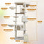 84 in Beige cat tree tower with large condo sisal scratching post big hammock and top platform