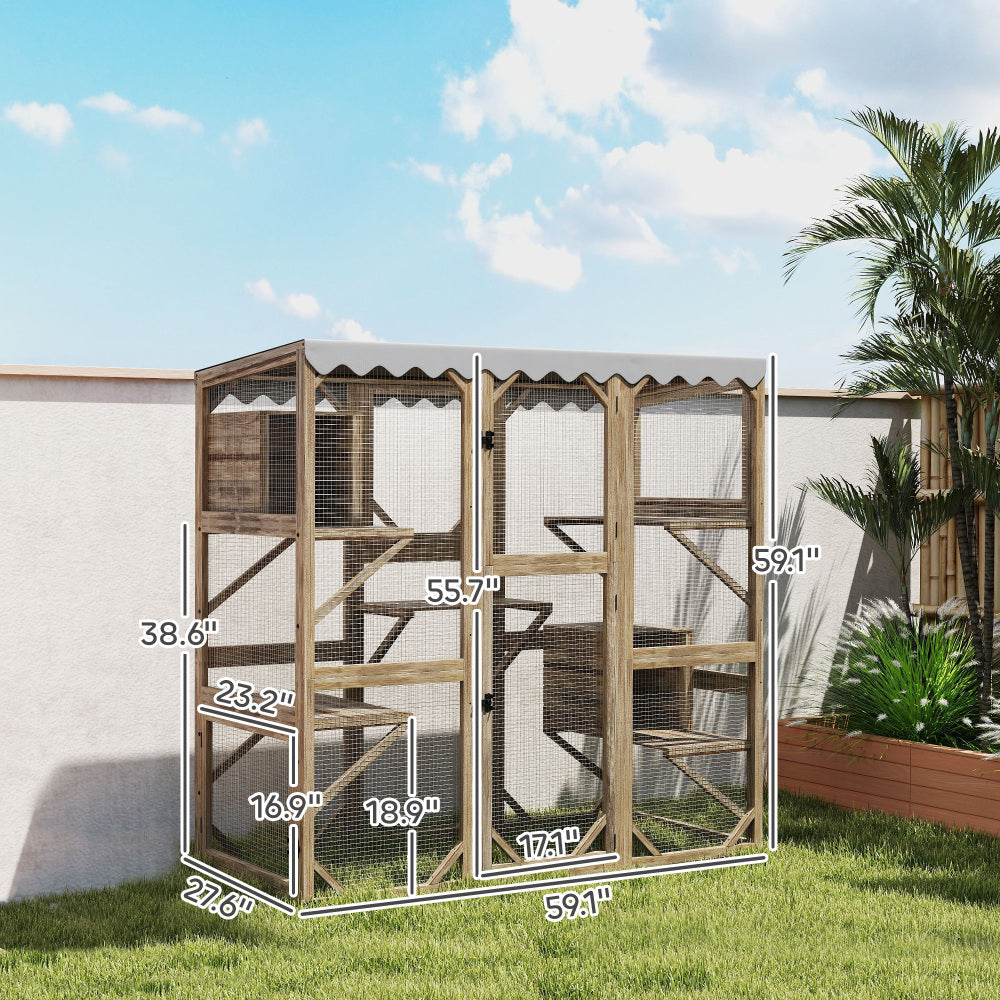 Pet Enclosure,Outdoor Cat Enclosure with Multi-Level