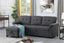 Lucca 84' Dark Gray Linen Reversible Sleeper Sectional Sofa with Storage Chaise