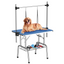 36 Inch Foldable Dog Grooming Table for Home with Adjustable Arm, Noose, Non-Slip Surface, and Storage Mesh Tray